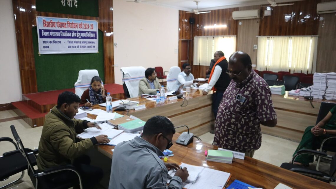 त्रिस्तरीय पंचायत निर्वाचन 2025 में 10827 अभ्यर्थी लड़ेगे चुनाव जिला पंचायत सदस्य हेतु 65, जनपद पंचायत सदस्य हेतु 612, सरपंच हेतु 2030 एवं पंच हेतु 8120 अभ्यर्थी शामिल त्रिस्तरीय पंचायत निर्वाचन 2025 में 10827 अभ्यर्थी लड़ेगे चुनाव जिला पंचायत सदस्य हेतु 65, जनपद पंचायत सदस्य हेतु 612, सरपंच हेतु 2030 एवं पंच हेतु 8120 अभ्यर्थी शामिल
