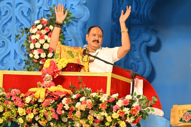 महापुराण कथा के दूसरे दिन हर हर महादेव से गुंजा शिव धाम ,तामसिक भोजन से दूर रहने और अपने मन के