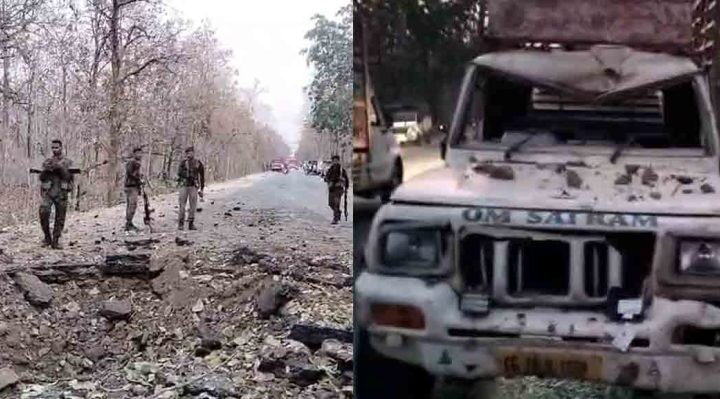 NH पर बड़ा IED ब्लास्ट, नक्सलियों ने जवानों के पिकअप को बनाया निशाना, उसी रास्ते से एक दिन पहले गुजरे थे डिप्टी सीएम