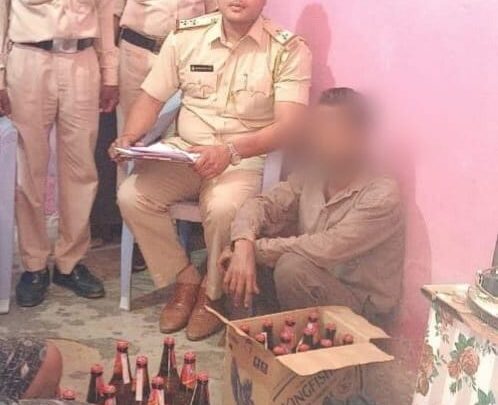 आबकारी विभाग की कार्यवाही 22 नग किंगफिशर बियर, 10 नग ओ.सी.बुल्लू ब्रांड पाव कुल 16.100 लीटर अंग्रेजी शराब किया गया जब्त
