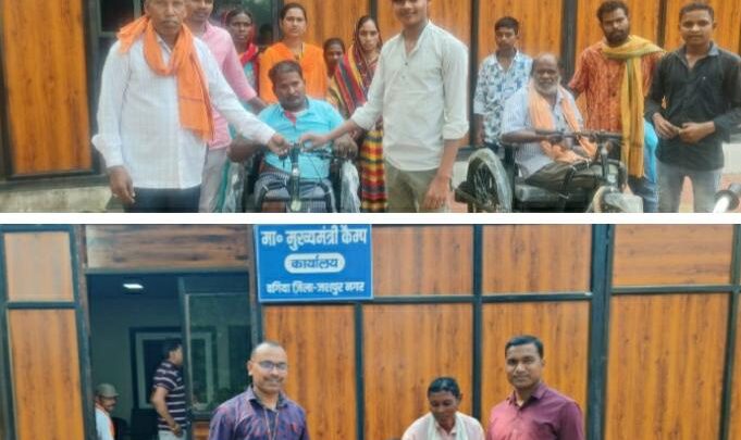 मिला सहारा, जिंदगी की राह हुई आसान मुख्यमंत्री कैंप कार्यालय में विलियम, राजकुमार, नरेन्द्र को मिला ई रिक्शा मुख्यमंत्री श्री विष्णुदेव साय को दिया धन्यवाद