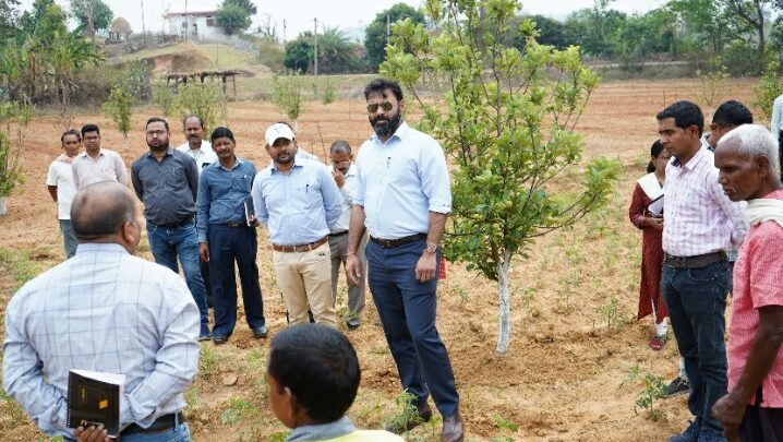 कलेक्टर और जिला पंचायत सीईओ ने ग्राम करदना में किसानों की सेब और नाशपाती खेती का किया अवलोकन 208 किसान कर रहे फलों की खेती फलों की खेती के साथ मेथी,टमाटर, धनिया,अदरक हल्दी की भी खेती करते हैं किसान सेब की खेती के लिए जशपुर की जलवायु उपयुक्त