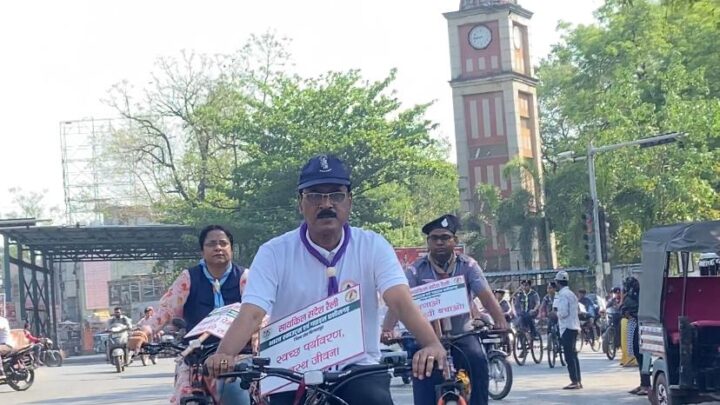 स्काउट गाइड का पर्यावरण संरक्षण संदेश साइकिल यात्रा प्रशंसनीय कार्य