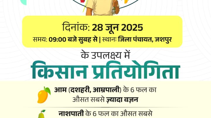 मुख्यमंत्री साय एग्री-हॉटी क्रेता विक्रेता सम्मेलन में बगिया से वर्चुअल के माध्यम से होंगे शामिल जिले में पहली बार एग्री -हॉर्टी क्रेता विक्रेता सम्मेलन 2025 का आयोजन जिले के उत्पाद को मिलेगी राष्ट्रीय पहचान देश के कई राज्यों की कंपनियां होगी शामिल फूड प्रोसेसिंग के माध्यम से स्वरोजगार की संभावना बढ़ेगी आम-नाशपाती, सेब उत्पादक कृषकों के मध्य फसल प्रतियोगिता का होगा आयोजन आम-नाशपाती के 6 फलों का औसत वजन अधिक होने पर 5 हजार का दिया  जाएगा ईनाम