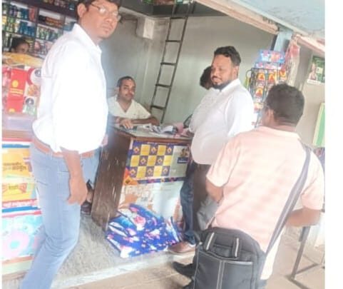 स्कूल के 100 मीटर के भीतर संचालित दुकानों में तम्बाकू उत्पाद विक्रय करने वालों दुकानदारों पर की गई चालानी कार्यवाही