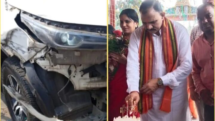 स्वास्थ्य मंत्री की तेज रफ्तार कार ट्रक से टकराई, बाल-बाल बचे श्याम बिहारी जायसवाल, जन्मदिन के कार्यक्रम में शामिल होकर लौटते वक्त हुआ हादसा
