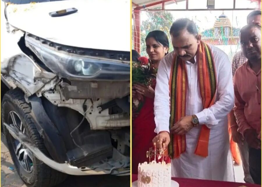 स्वास्थ्य मंत्री की तेज रफ्तार कार ट्रक से टकराई, बाल-बाल बचे श्याम बिहारी जायसवाल, जन्मदिन के कार्यक्रम में शामिल होकर लौटते वक्त हुआ हादसा