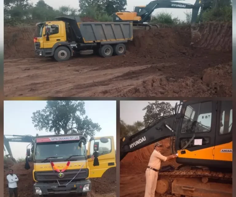 खनन का काला कारोबार बेनकाब—जिलेभर में बड़ी कार्रवाई.. कलेक्टर आदेश से हड़कंप अवैध खनन का पूरा नेटवर्क ध्वस्त! 4 हाइवा, 4 ट्रॉली और चैन माउंटेन पकड़ा
