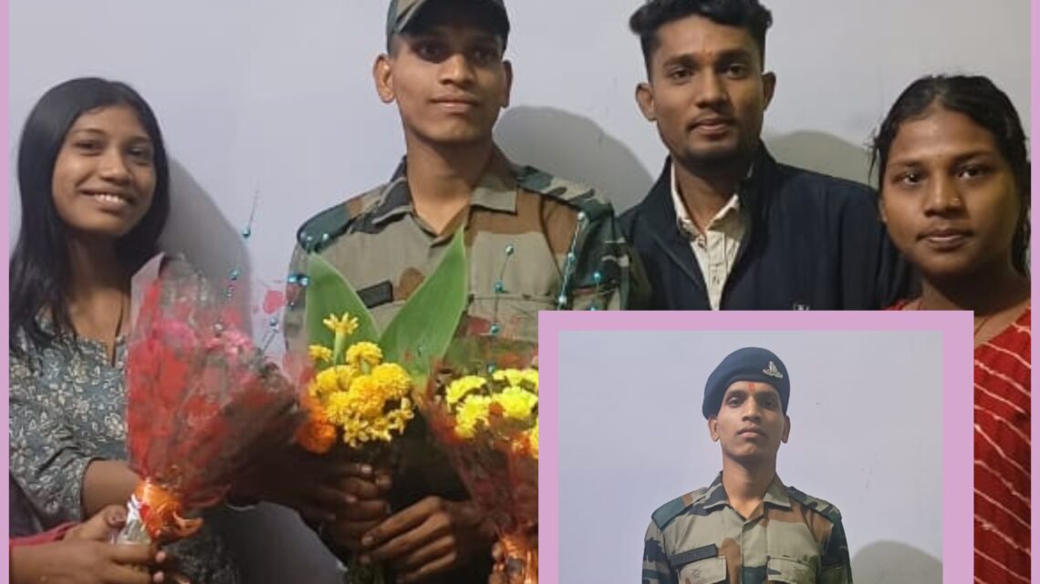 किसान पुत्र अग्नीवीर मुरारी पटेल का ट्रेनिंग से वापसी पर गांव वालों ने किया स्वागत