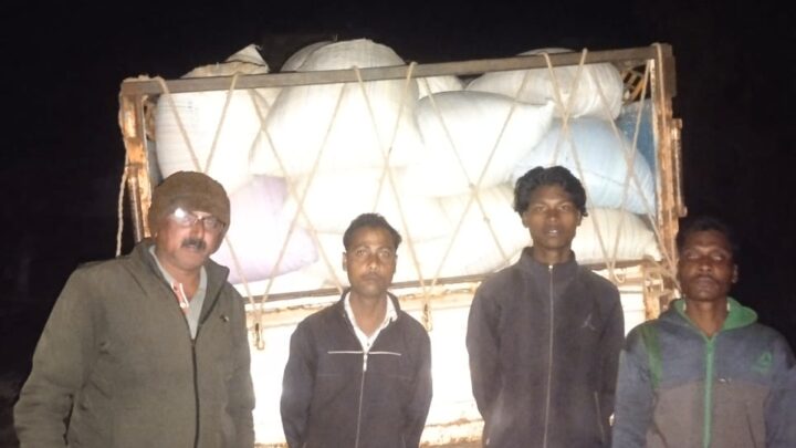 झारखंड से लाकर धान उपार्जन केंद्र में थी खपाने की तैयारी,पुलिस ने रेमने जंगल में धर दबौचा