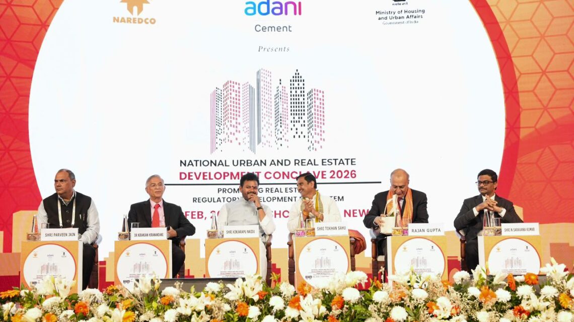आवासन एवं शहरी कार्य राज्य मंत्री तोखन साहू ने राष्ट्रीय शहरी एवं रियल एस्टेट विकास कॉन्क्लेव 2026 तथा आवास वित्त पर अंतरराष्ट्रीय सम्मेलन को संबोधित किया