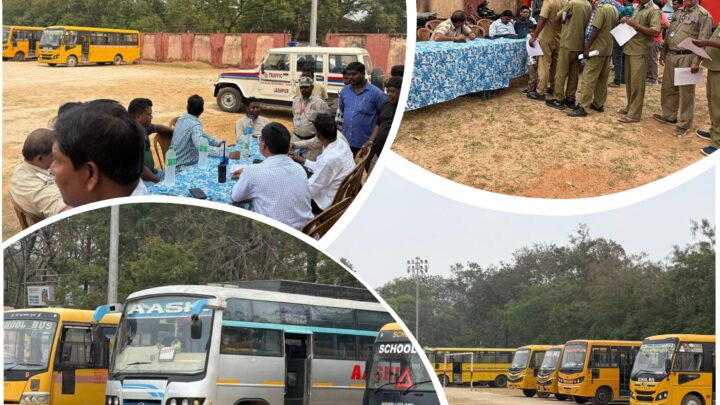 यातायात पुलिस व आरटीओ की संयुक्त टीम ने स्कूली एवं कमर्शियल बसों की विशेष जांच हेतु चलाया विशेष अभियान,17 स्कूली वाहनों की जांच